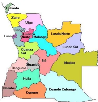 Figura 1.  Mapa de angola (Infoangola, 2017). 