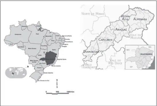 Figure 1. Geographical location of the Valley of Jequitinhonha, Minas Gerais, Brazil.