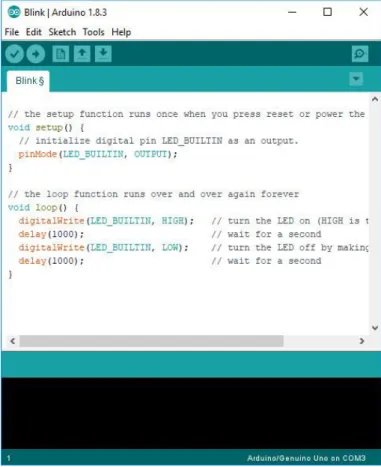 Figure 4. Arduino  IDE  Development  Environment  workspace 