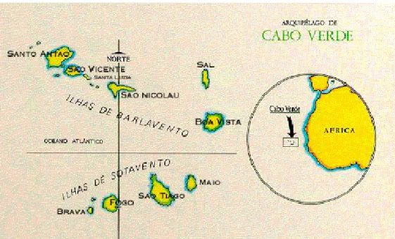 Figura 1-Mapa Ilhas de Cabo Verde 