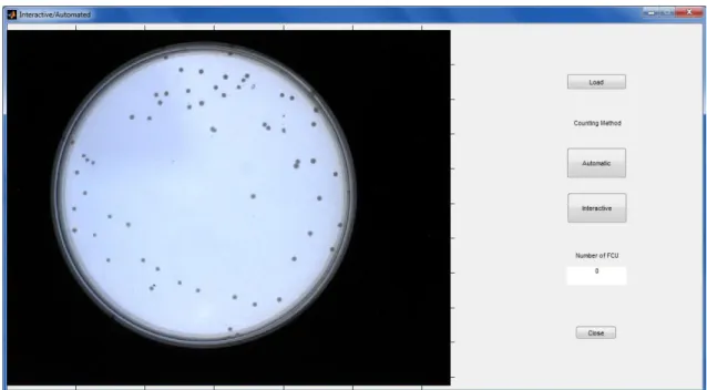 Figure 5: Graphical user interface created for the colony counting. 