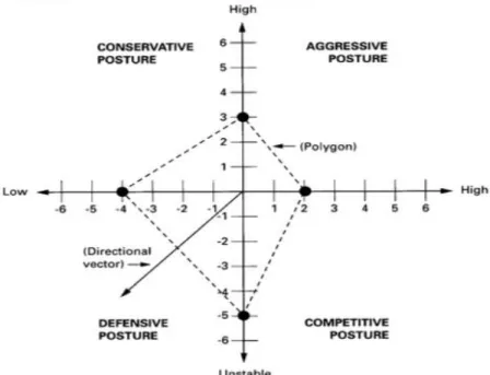 Figure 1.  An illustration of SPACE matrix chart  Source:  Radder &amp; Louw, 1998, p.557