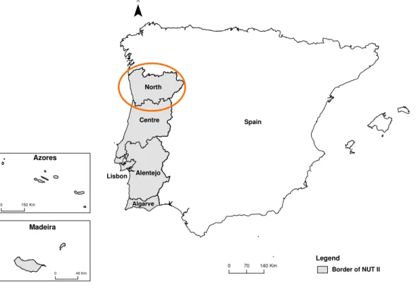 Fig. 1: Regions of Portugal. 