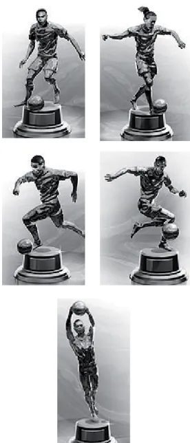 FIGURA 6 - Imagens de Ronaldo, Ronaldinho Gaúcho,  Adriano, Robinho e Dida.
