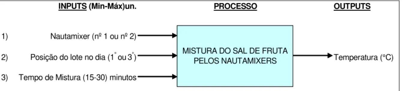 Figura 1. Diagrama IPO – Planejamento do Experimento do Sal de Fruta.  