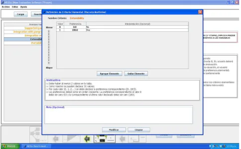 Figure 7 Pop up Panel to specify Criteria of type Discrete Variable (Multilevel).