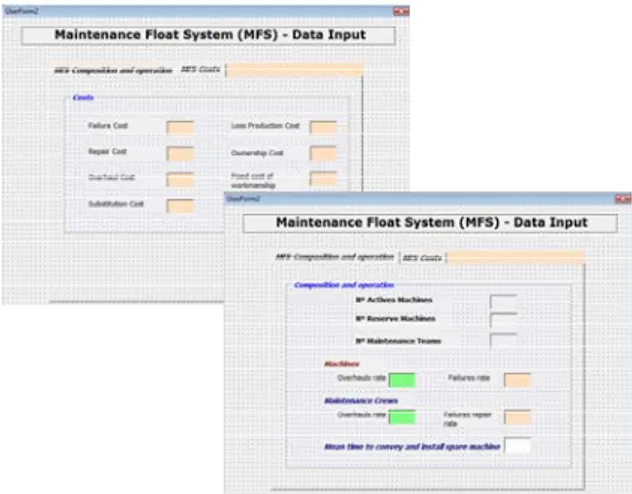 Fig. 2 - Data input area sample screenshot  Figures 2 and 3 highlight both input variables  window and output updates – numerically and  graphically