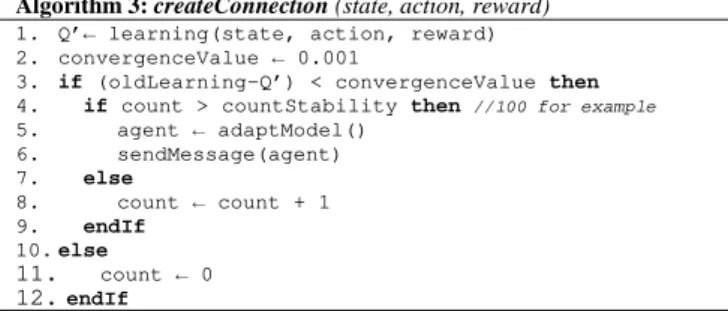 Figure 2. Learning mechanism for a specific service, contrasting the value  of learning with particular reward