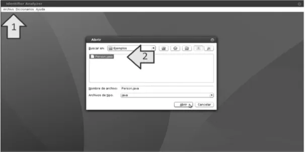 Figura 6 - Captura de pantalla de AId, ventana de selección de archivos.
