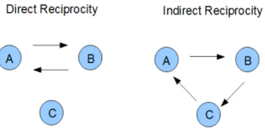 Figure 2. Direct and indirect reciprocities. 