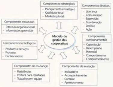 Figura 2. Componentes do modelo de gestão de cooperativas - Oliveira (2006).  