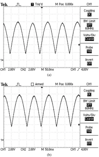 Fig.  5  shows  the  output  voltage  (above)  and  current  (below)  of  the  PV  module  with  the  sweeping  voltage  shown  in  Fig