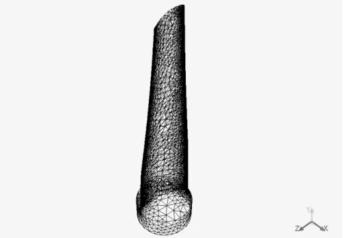 Figure 3.7: Mesh of blade computational domain, without the presence of virtual wind tunnel structure.