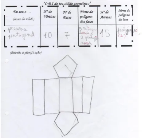 Figura 7 - Planificação do sólido geométrico elaborada pela criança 