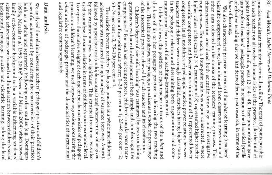 Table 6. 3  Teachers' pedagogic practices when teaching the first and second units Pedagogic