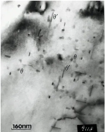Figura  10  -  Precipitados  θ  e  θ  '  visualizados  por  MET  na  condição superenvelhecida da liga 339
