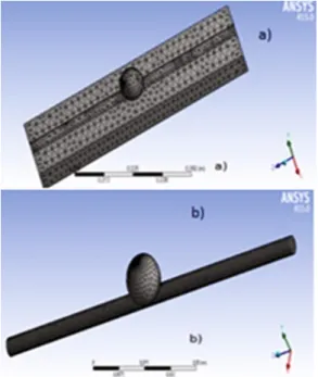 Fig. 2. Meshes used in: (a) Structural analysis; (b) Fluid fl ow analysis.