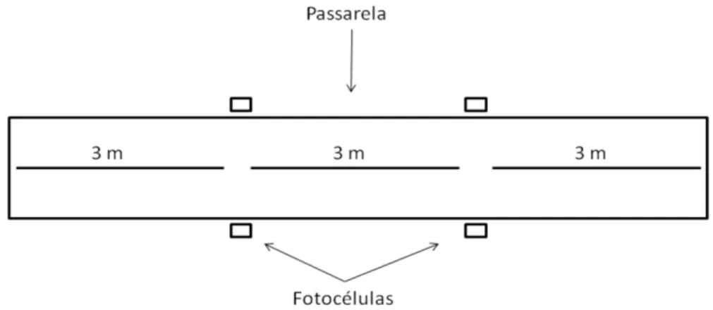 Figura 15. Esquema da passarela onde foi realizada a coleta de dados da acelerometria 