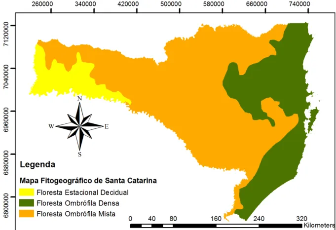 Figura 13. Mapa Fitogeográfico de Santa Catarina (Klein, 1978) 