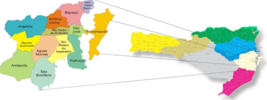 Figura 1 - Mapa político da região da Grande Florianópolis 