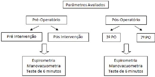 Figura 2 – Parâmetros Avaliados no pré e pós – operatório  