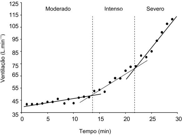 Figura 6. Exemplo do modelo de transições metabólicas em exercício progressivo (GAESSER; 