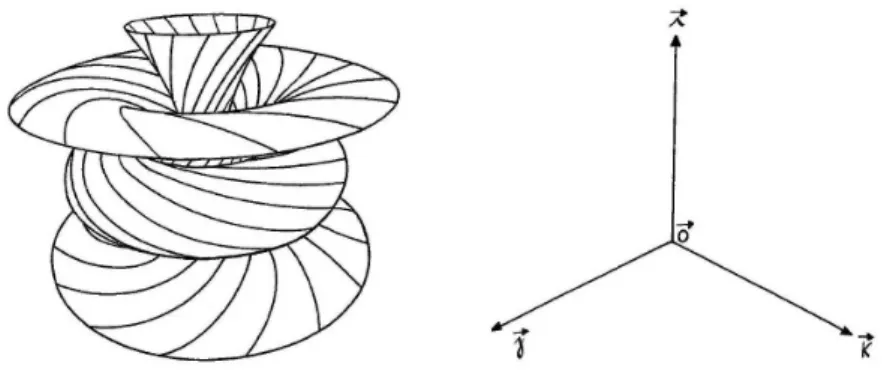 Figura 1.11: O fibrado de Hopf sobre a proje¸c˜ao estereogr´afica.
