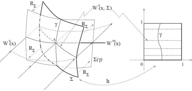 Figura 2.1: Se¸c˜ao transversal imagem de um quadrado por um difeomorfismo