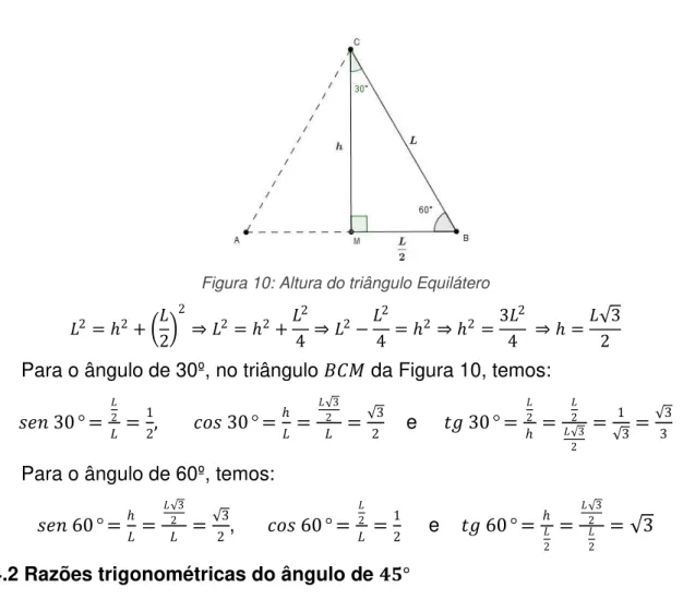 Figura 10: Altura do triângulo Equilátero  