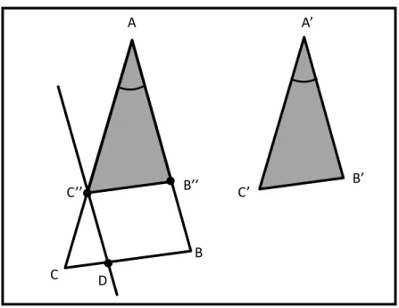 Figura 12 – Caso de Semelhança   (Ângulo, Ângulo) 