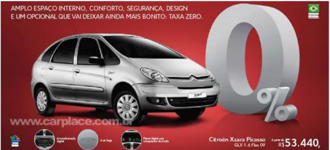 Figura 3 - Anúncio de parcelamento com taxa zero. 