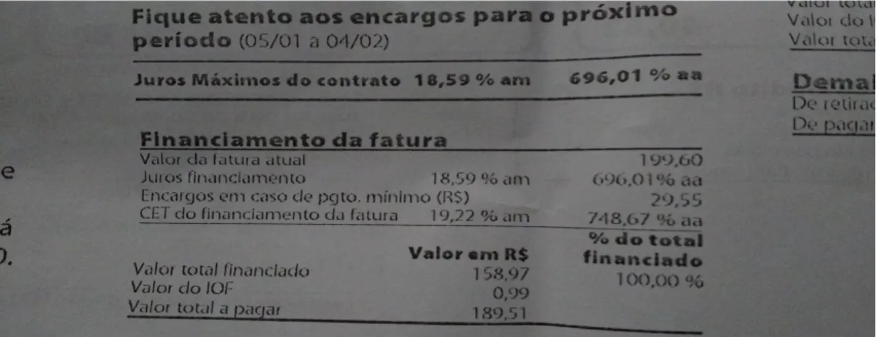 Figura 3: fatura de cartão de crédito 