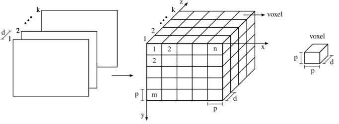 Figura 2.2: Representação de um espaço voxel. Fonte: elaborado pelo autor.