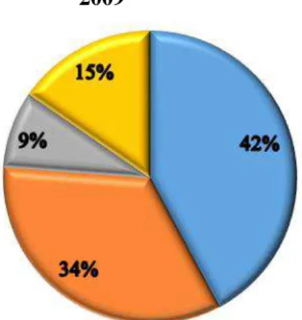 Figura 8  –  Percentual de participação dos setores nas emissões por consumo de eletricidade em  2009