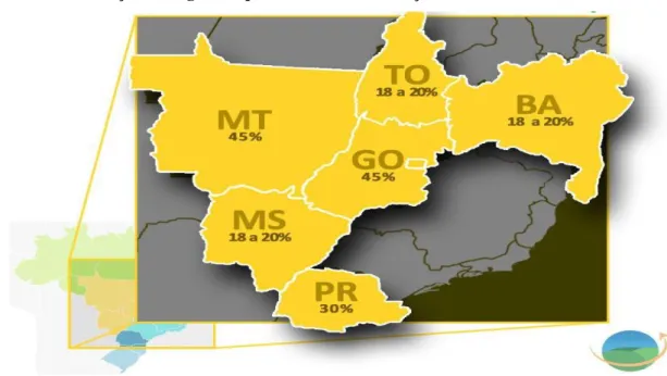 Figura 2 - Localização da região de plantio e comercialização de milho 2015/16 no Brasil 