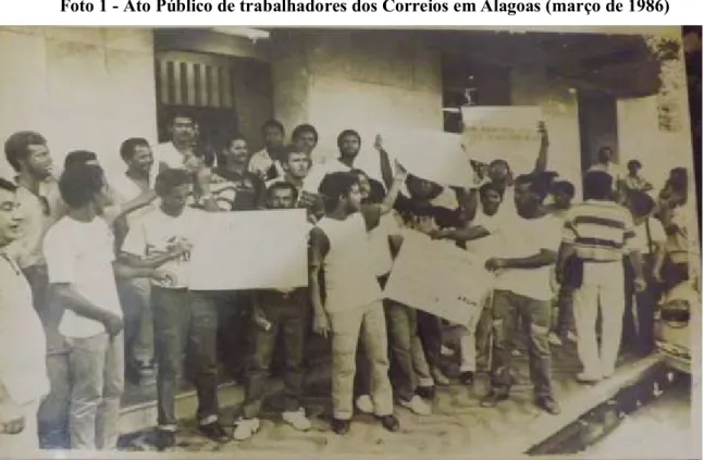 Foto 1 - Ato Público de trabalhadores dos Correios em Alagoas (março de 1986) 