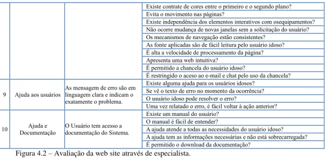 Figura 4.2 – Avaliação da web site através de especialista. 