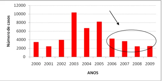 Figura 10 - Total anual de casos de Malária de Manaus - AM. 