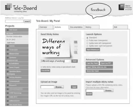Figura 11 – Interface de usuário (IU) do portal web da ferramenta Tele-Board.