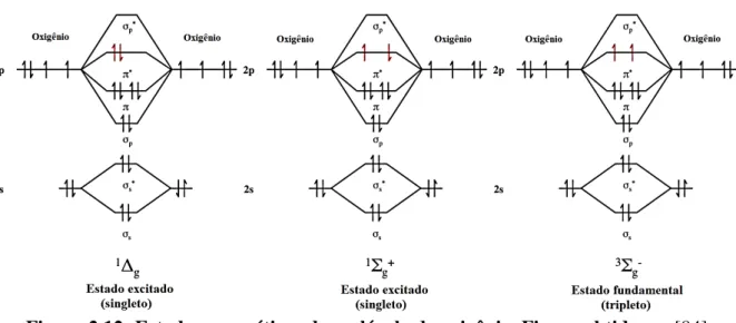 Figura 2.12: Estados energéticos da molécula de oxigênio. Figura obtida em [84]    