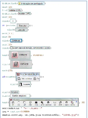 Fig. 1 - Exemplo de script de teste grupo A 