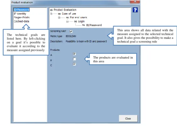 Figure 11 – Product evaluation snapshot 