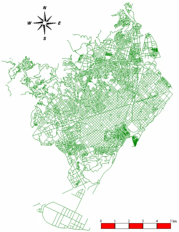 Figure 6 – Path layer graph of Barcelona city. Source: Town Council of Barcelona and Computer  Municipal Institute 