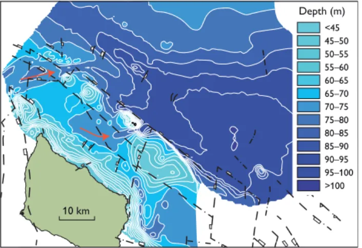 Fig 5. Seismic profile 2005-06222 obtained by an Innomar sediment echo sounder (10 kHz)