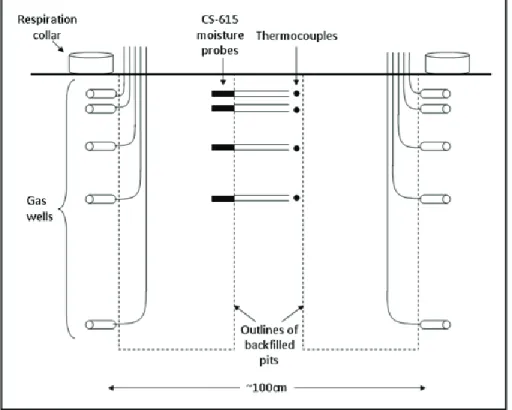 Fig. 2. Schematic of instrumentation used for vertically partitioning soil CO 2 production.