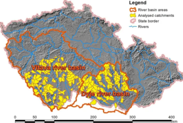 Figure 1. Catchments less than 150 km 2 selected for the analysis.