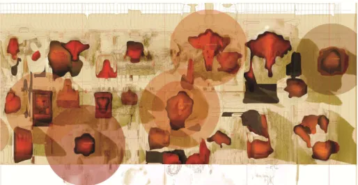 FIG 9. Creative Topographic Mapping of the desk in a zoomed view. Drawing by D.Kypraiou