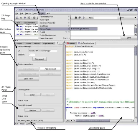 Fig. 6. XP Plugin for Jext Editor