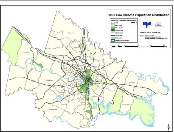 Fig. 15  –  1999 Richmond Low-Income Population Distribution 