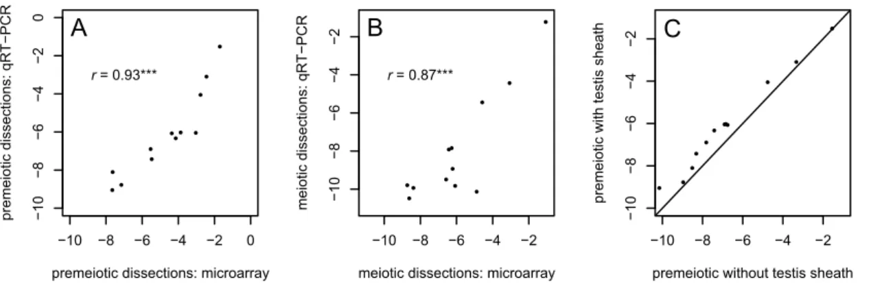 Figure 4. qRT-PCR analysis indicates the contaminating effect of testis sheath has a detectable effect on gene expression